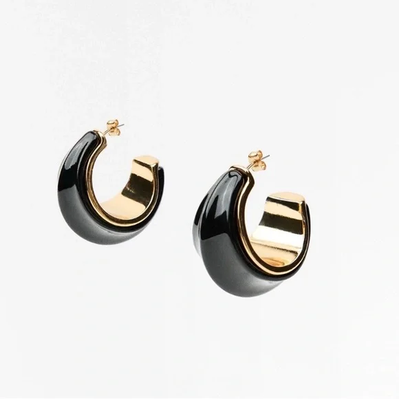NWT Zara Resin Hoop Earrings - Picture 5 of 12